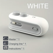 Snack Bag Sealer 1pc Snack Bag Sealer with Magnetic Closure - USB-Rechargeable Portable Seal Machine, Compact for Chips, Cookies, Lunch Boxes, Travel, Home & Office - Includes Charging Cable, White/Bl