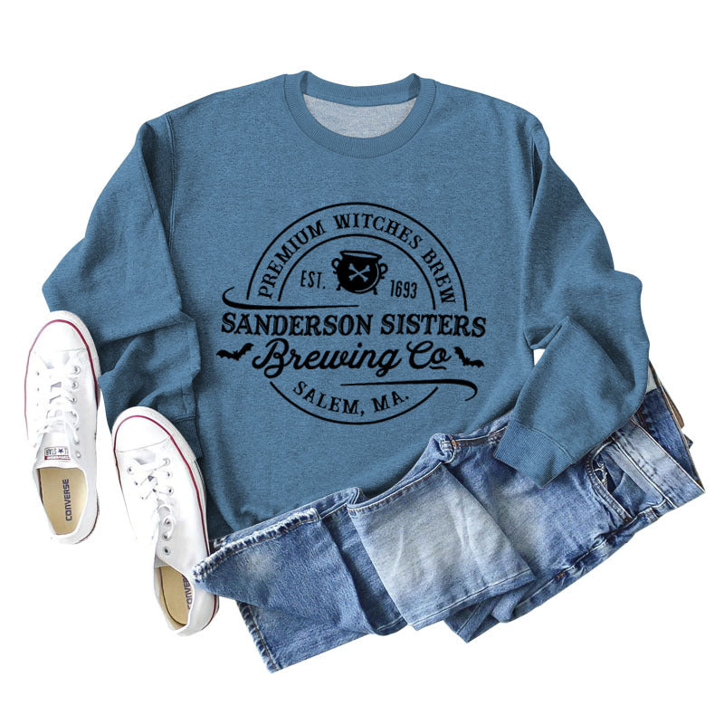 Cozy Alphabet Print Long Sleeve Casual Sweatshirt