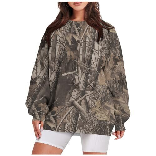 3D Digital Print Casual Long-Sleeve Round Neck Pullover