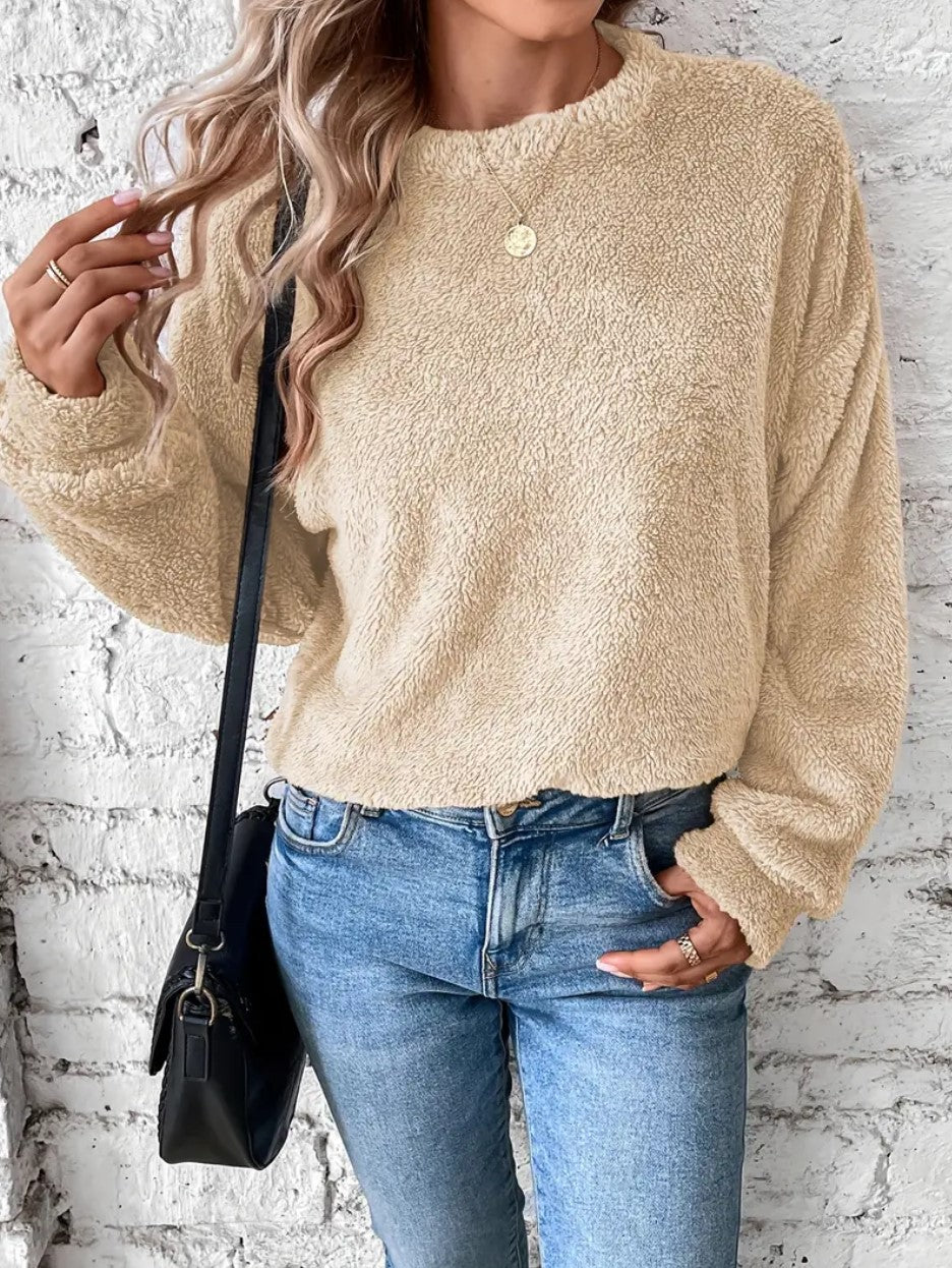 Cozy Double-Sided Fleece Casual Sweatshirt for Women