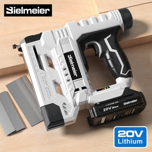 Cordless 2-in-1 Nail Gun Bielmeier 2-in-1 Cordless Nail Gun 20V/4V, No Compressor, No Cord, Lightweight Design for Carpentry & Upholstery, with LED Work Light, Safety Striker Guard, Adjustable Dept...
