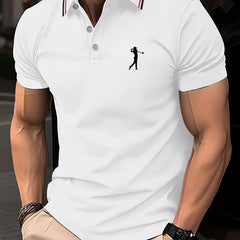 Short Sleeve Print Polo Shirt for Men