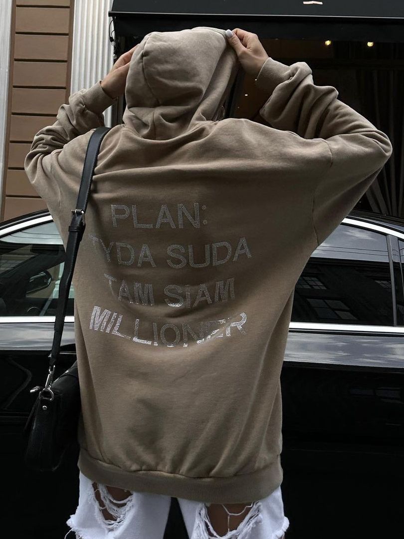Distressed Loose Graphic Pullover Hoodie