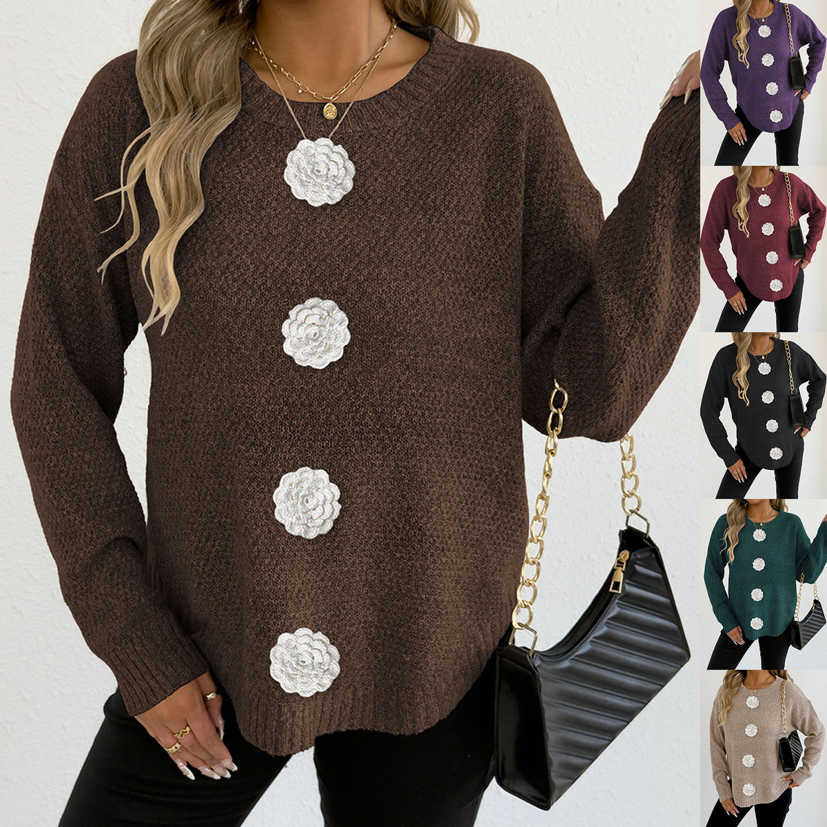 Womens Tops Cross-border European and American Fashion Three-dimensional