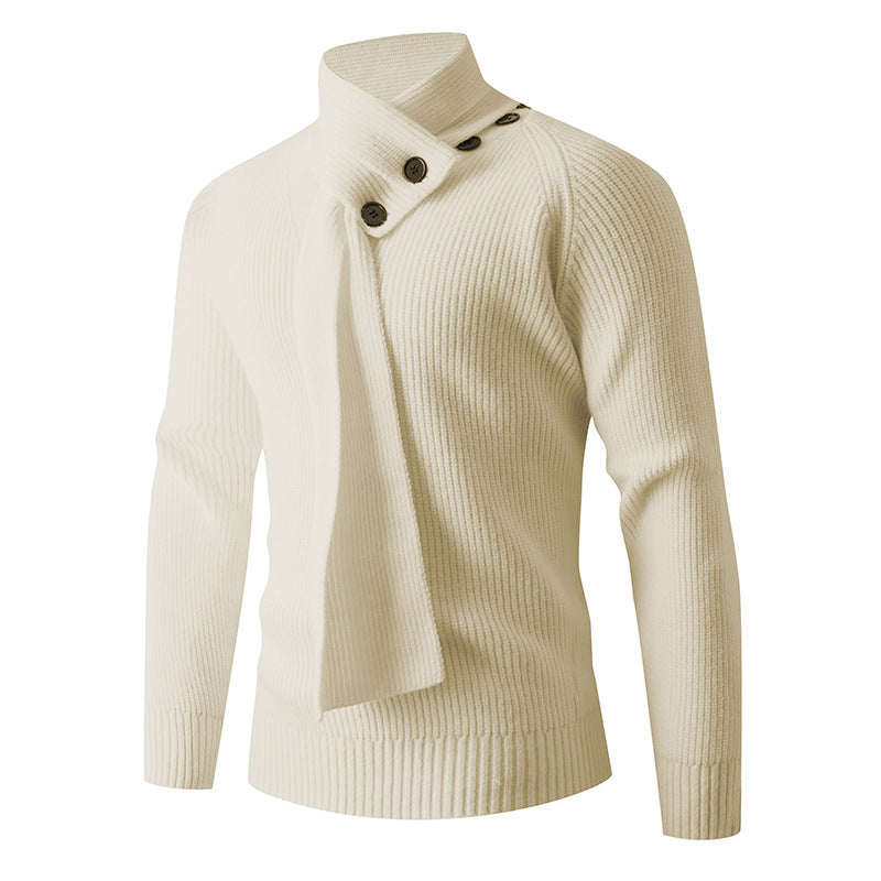 A Thick High-neck Sweater with a Strong Sense of Knitwear Design