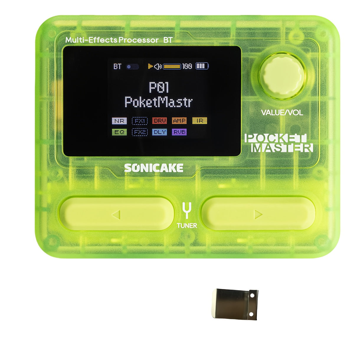 Pocket Master Guitar Modeling Multi-Effects Processor with IR Cabinet Simulation and Belt Clip (English)