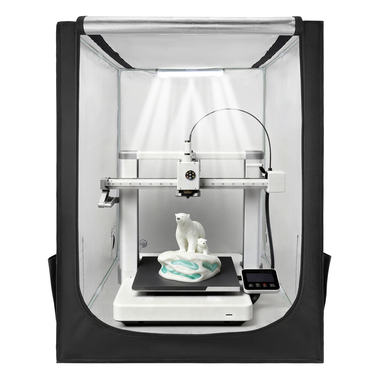 3D Printer Enclosure Tent – Oxford Cloth, Adjustable Size 55×65×75 cm or 70×75×90 cm, with LED Lighting