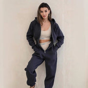Women's Sporty Casual Long Sleeve Hooded Jumpsuit
