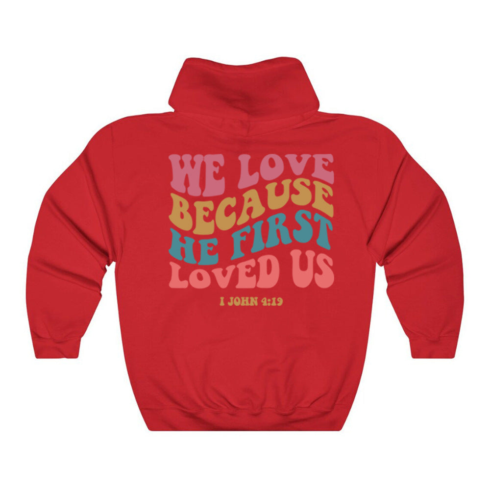 Cozy Solid Color Letter Printed Pullover Sweatshirt