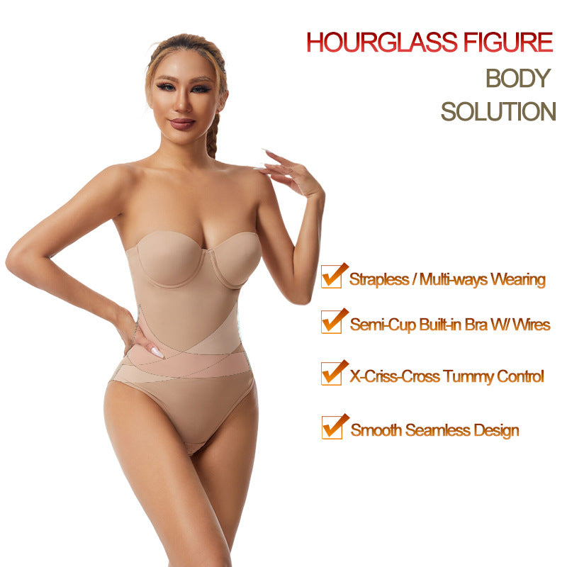 Plus Size Traceless One-piece Corset Dress Special Strapless Corset
