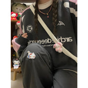 Y2K Retro Letter Print Crew Neck Sweatshirt