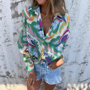 Floral-print Casual Loose-fit Shirt Womens T-shirt