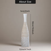 [Large Resin Vase] Large Resin Vase Classic Striped Pattern Floor Vase, Pampas Grass Floor Vase, Versatile Autumn Decorative Vase, Suitable for Living Room/Kitchen/Bedroom/Office/Hotel Decoration…