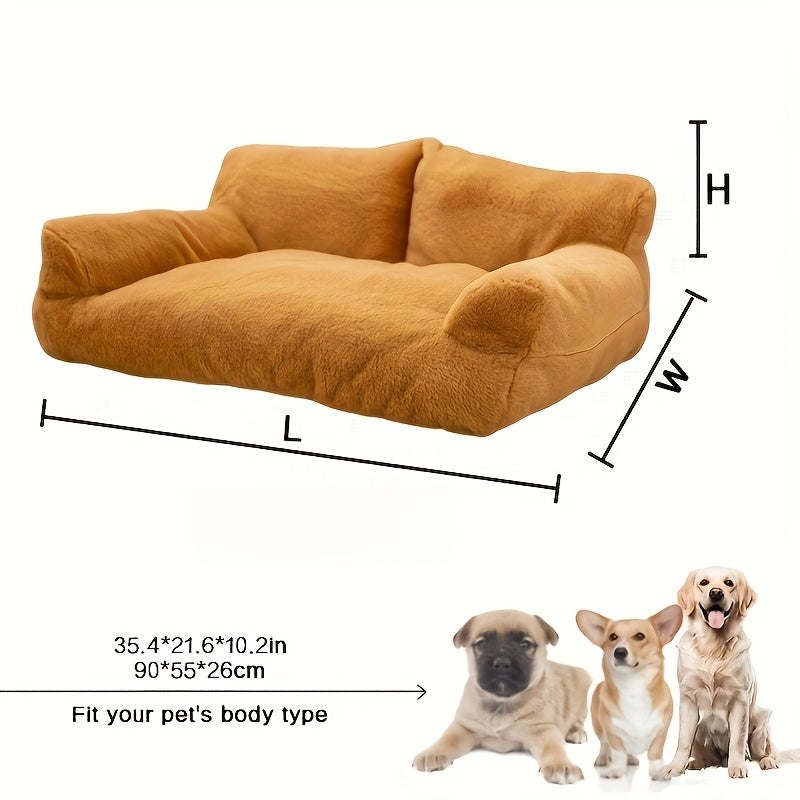 Extra Large All-season Warm Dog Bed & Cat Bed - Thickened Plush Pet Sofa Bed With Soft Cushioned Surface, Spacious Indoor Dog Cage Mat For Large Breeds, Cozy Durable Pet Bed For Dogs And Cats,