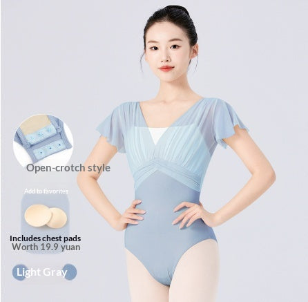 Dancewear Classical Dance Costume Summer Pleated Mock Two-Piece Jumpsuit