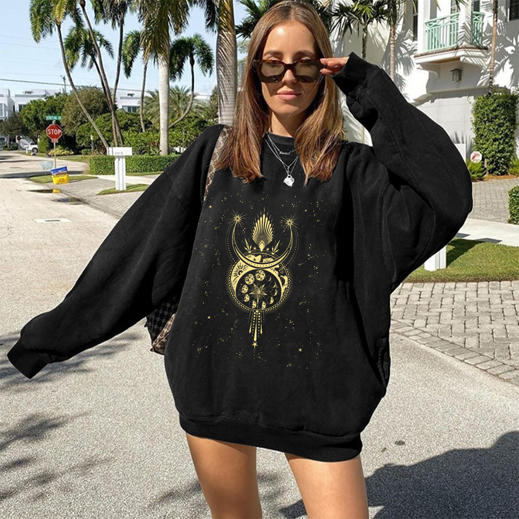 Cozy Star Print Pullover Women's Sweater
