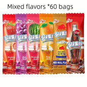 60 Single-Serve Instant Fruit Powder Drink Mix Pack, Multi-Flavor Variety Beverage Sachets