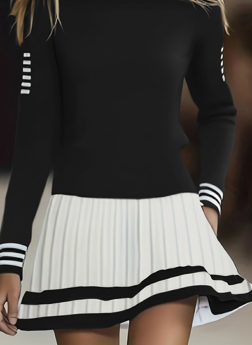 Women's Knitted Striped Dress Sweater Stripes