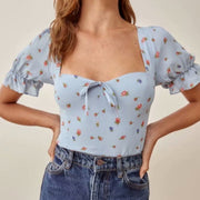 Slim-Fit 3D Printed Square-Neck Short Sleeve Shirt