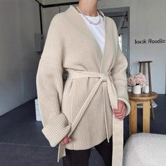 Cashmere Belt Knitted Cardigan Jacket