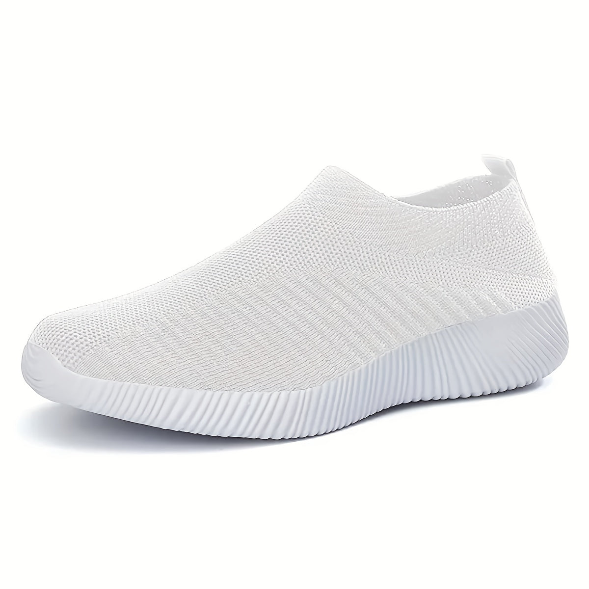Women's Solid Color Low‑Top Sneakers – Breathable Woven, Lightweight, Plus Size