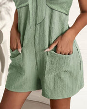 Elegant Metal-Strap Pocket Casual Jumpsuit