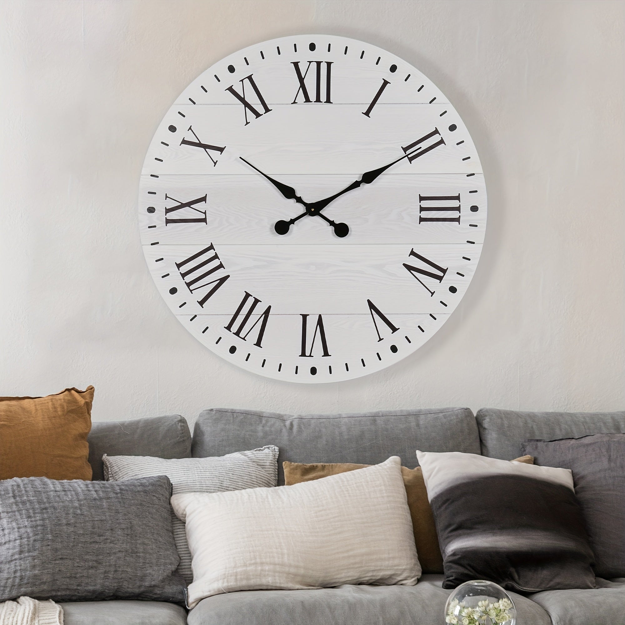 35'' Large Wall Clock, Round Wall Clock for Living Room Decor, Farmhouse Wall Clock for Bedroom, Entrance, Office, Office Decor, Classic Design, Rustic Decor, Durable Material, Timekeeping Decor, Decorative Clock, Vintage Enthusiasts