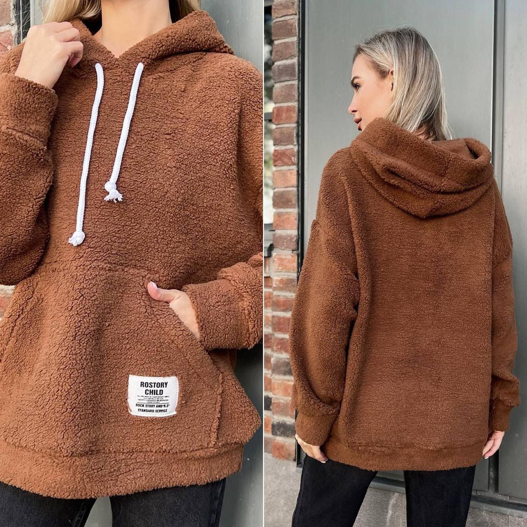 Cozy Flannel Long-Sleeve Pullover Sweatshirt