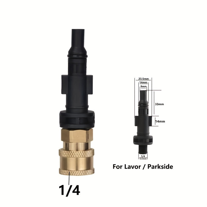 1/4" Quick Release Pressure Washer Adapter for Car Wash Water Gun