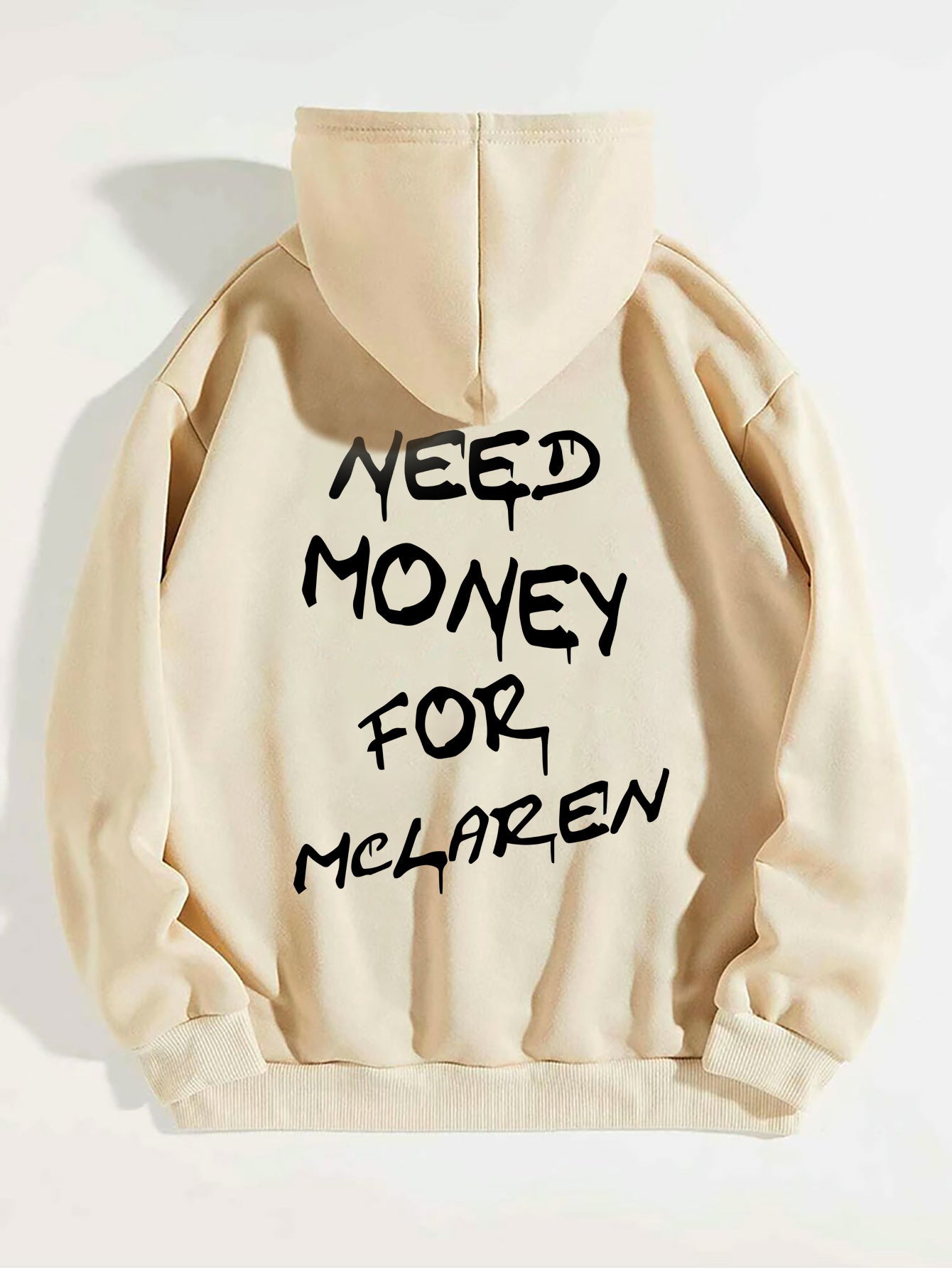 Cozy Letter Print One-Shoulder Pullover Sweatshirt