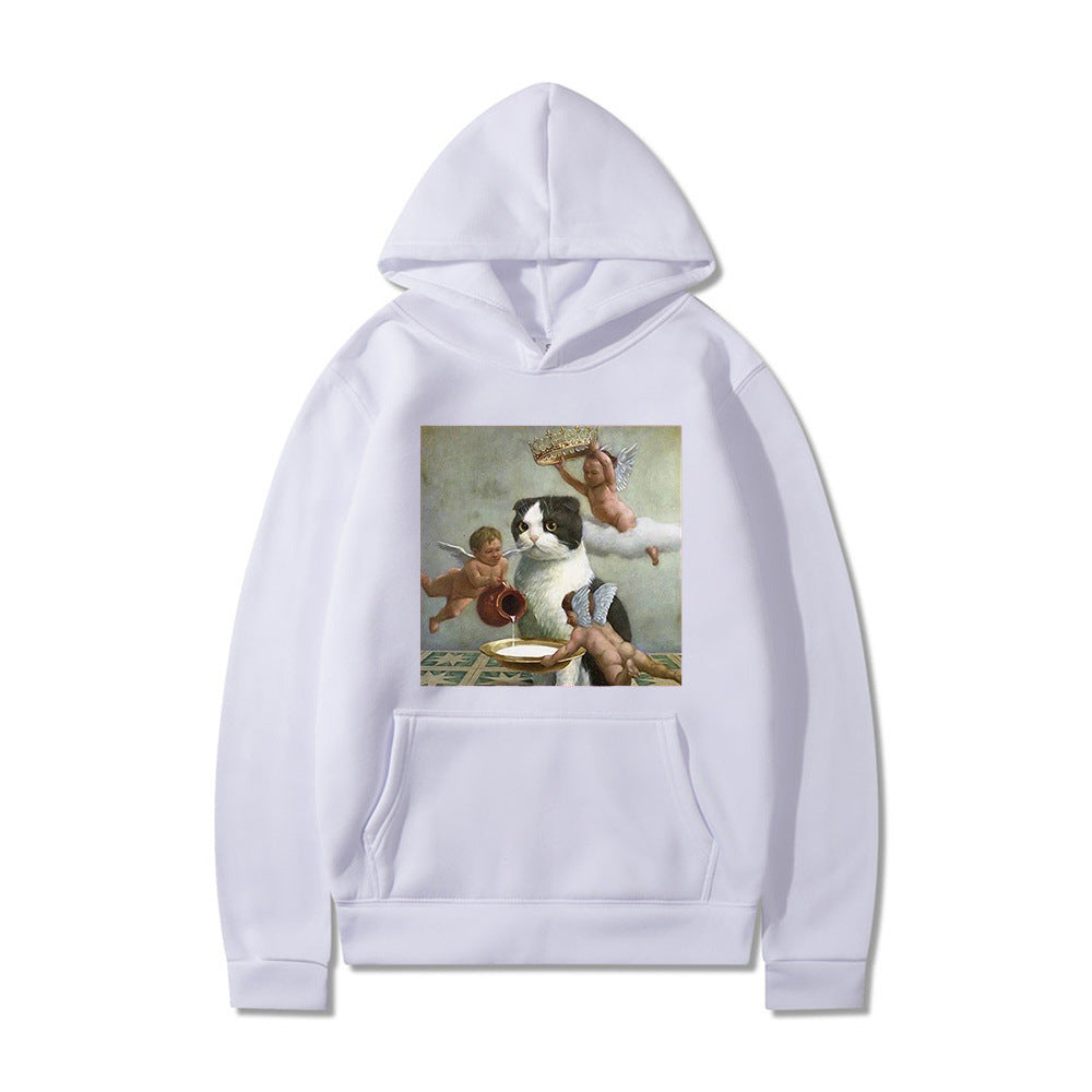 Cute Angel & Cat Matching Couple Sweatshirt