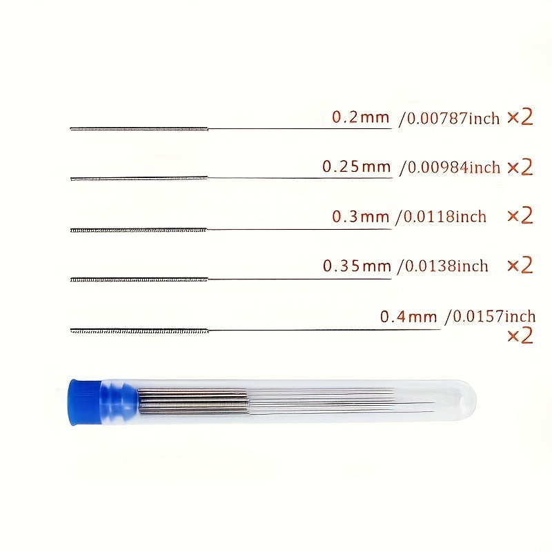 10-Piece Cleaning Nozzle Tool Set for Car Wiper Blades, 3D Printer Nozzles, Gas Stove Burners, and Shower Head Jets