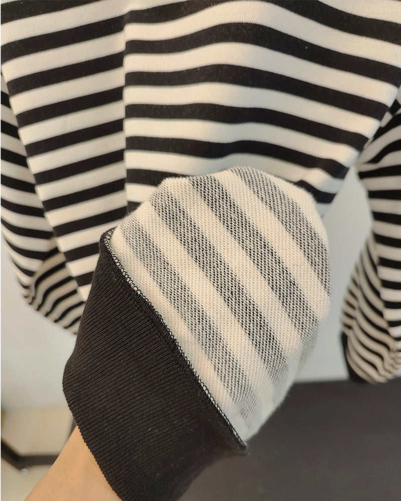 Women's Cozy Striped Knit Pullover Sweater