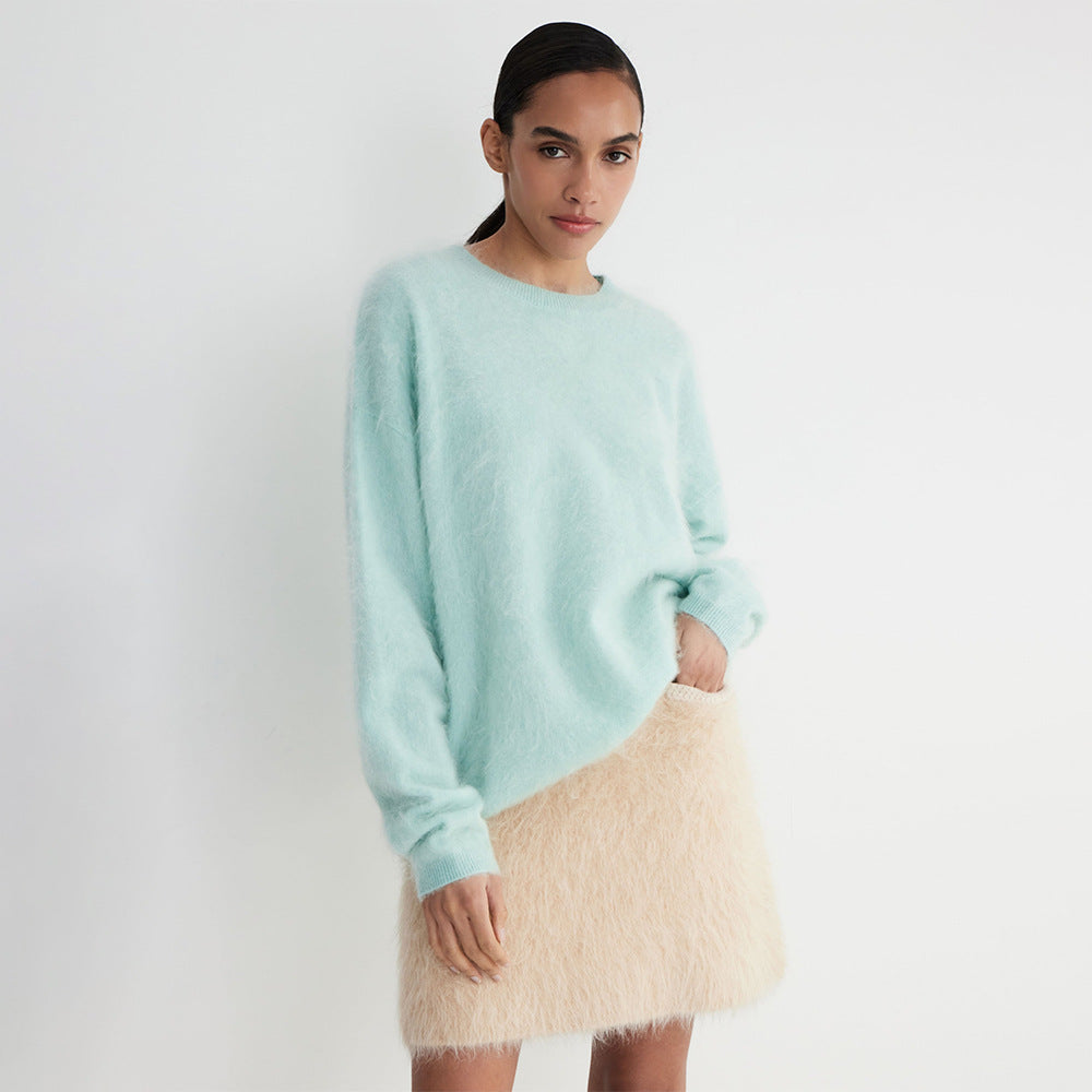 Simple Solid Color Knitted Loose Casual Sweater