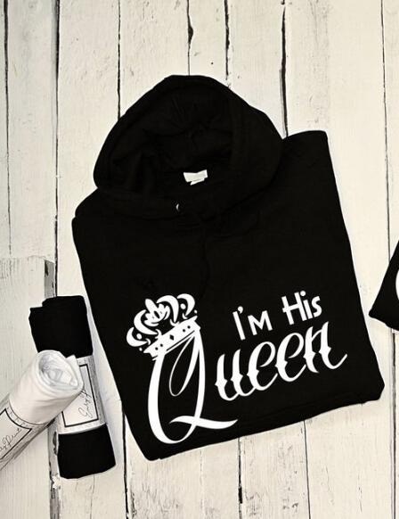 Her King His Queen Matching Couple Streetwear Hoodie