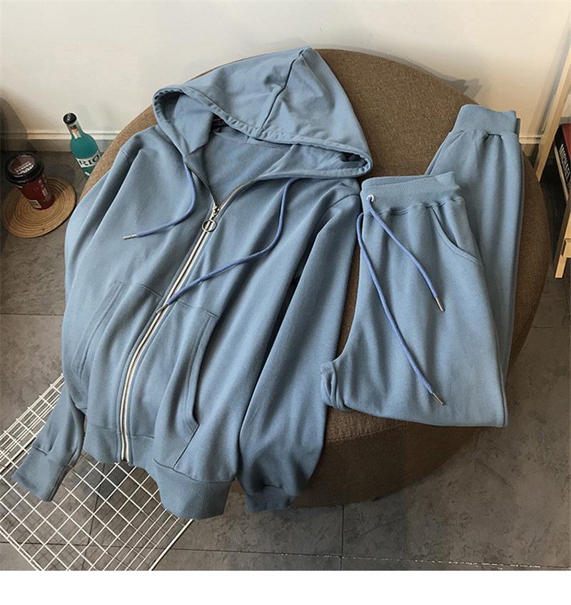 Cozy Zipper Hooded Sweatshirt & Jogger Pants Set