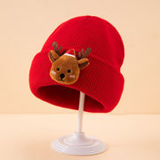 Red Christmas Reindeer Beanie Hat for Babies 0-3 Years