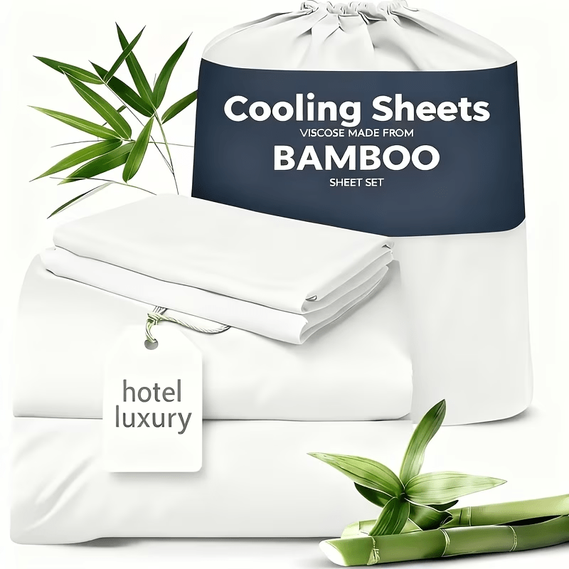 Cooling Bamboo Fiber Sheet Set – 4 Piece, 16‑Inch Extra‑Deep Pocket, Twin/Full/Queen/King Sizes