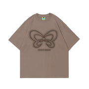 Chic Butterfly Embroidered Short-Sleeve Streetwear Tee