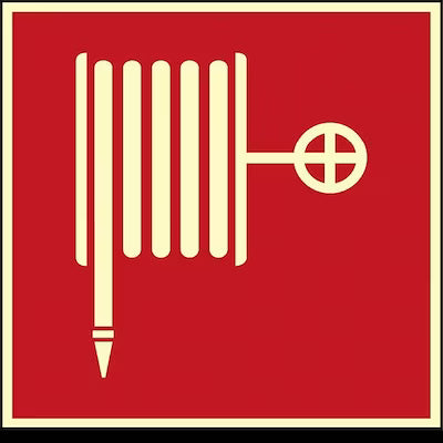 Wall-Mounted Fire Safety Hydrant Sign with Symbol