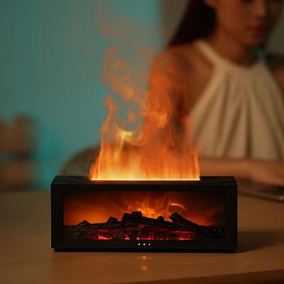 Fake Fireplace Flame Aromatherapy Machine with Colorful Lights and Remote Control