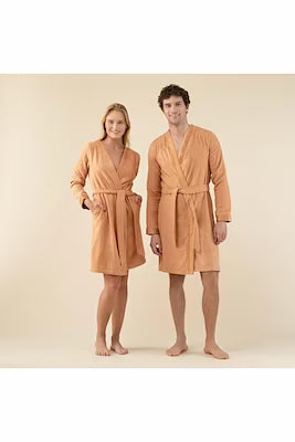 Unisex soft bamboo cotton bathrobe mango