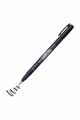 Fudenosuke brush pen set in black with 10 colors