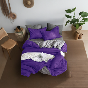 100% Natural Cotton Double Duvet Cover Grey