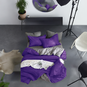 100% Natural Cotton Double Duvet Cover Grey