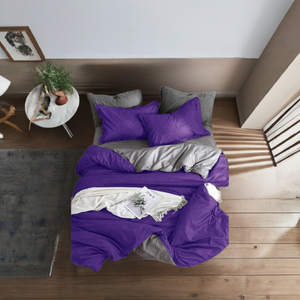 100% Natural Cotton Double Duvet Cover Grey