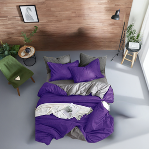 100% Natural Cotton Double Duvet Cover Grey