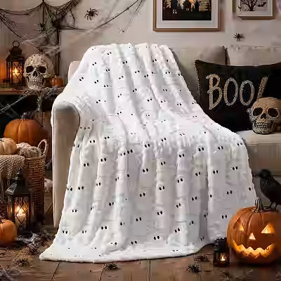 3D Pumpkin Halloween Flannel Blanket in Soft Microfiber for Cozy Seasonal Comfort