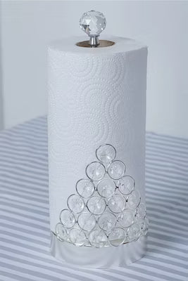 Handcrafted stainless steel and crystal glass decorative table accents