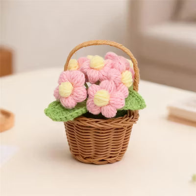Handmade Yarn Flower Basket
